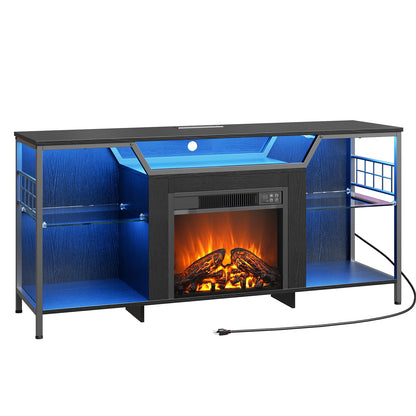 HOOBRO Fireplace TV Stand with LED Lights for TVs up to 65 Inch