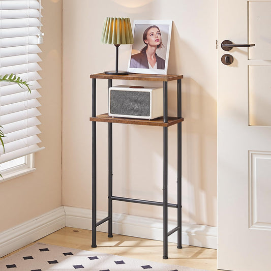 HOOBRO 15.7-inch 2-Tier Narrow Console Table with Storage