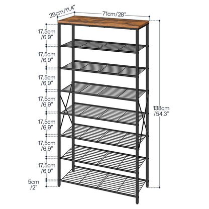 HOOBRO 8-Tier Metal Shoe Rack for Front Door Entrance
