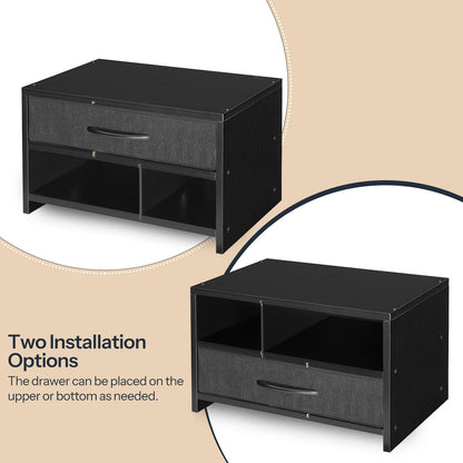 HOOBRO Black Wooden Desktop Printer Stand with Drawer