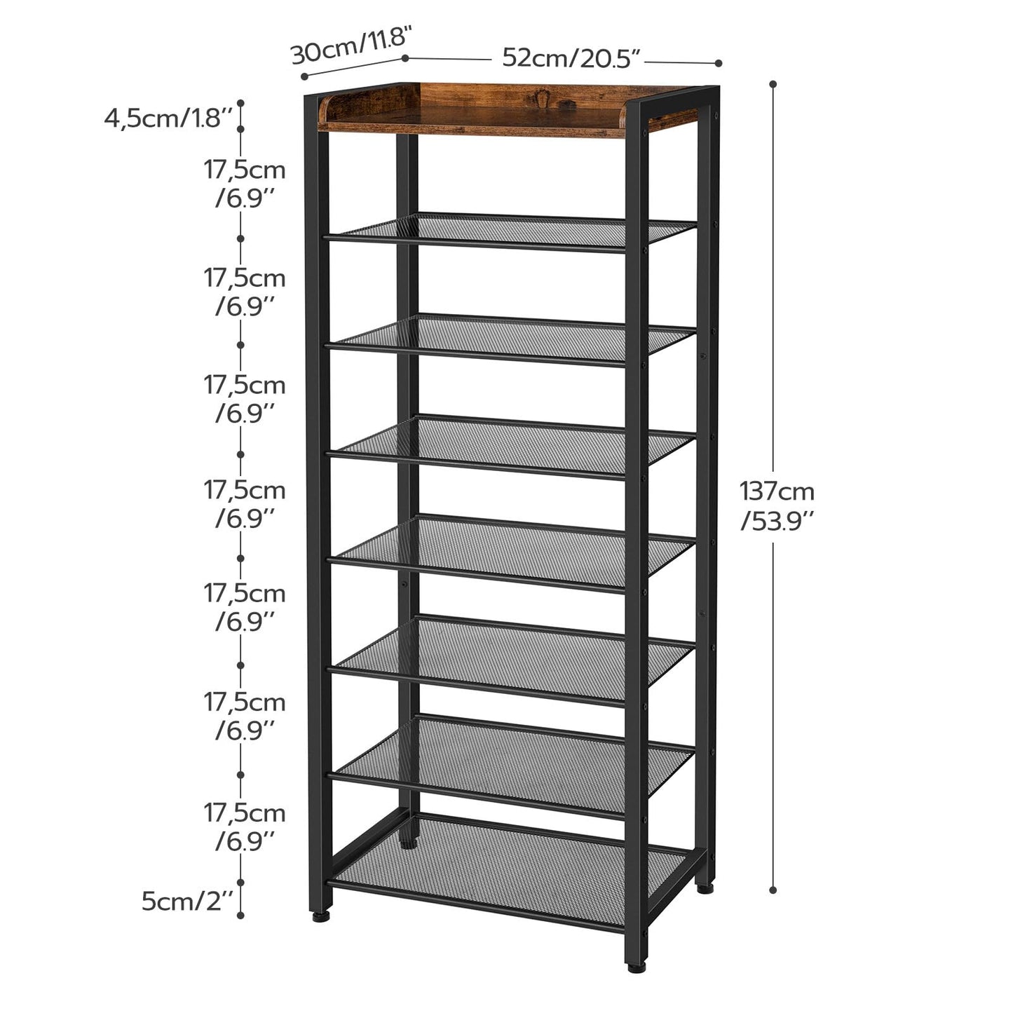 HOOBRO 8-Tier Narrow Shoe Rack & Shoe Storage Organizer