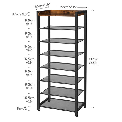 HOOBRO 8-Tier Narrow Shoe Rack & Shoe Storage Organizer