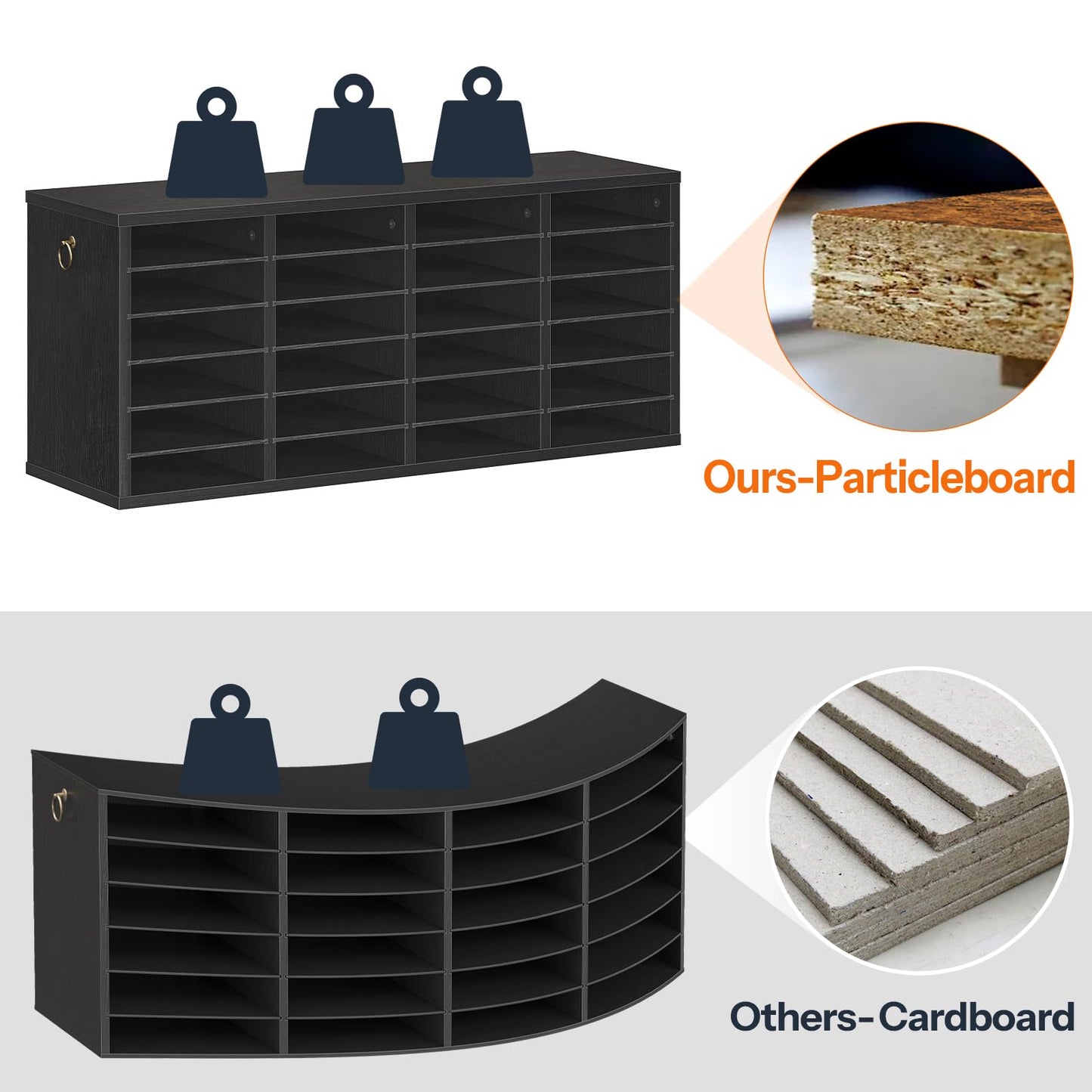 HOOBRO 24-Compartment Office Mailbox File Organizer with Adjustable Shelves