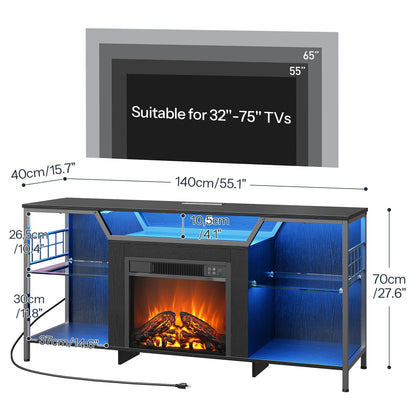 HOOBRO Fireplace TV Stand with LED Lights for TVs up to 65 Inch