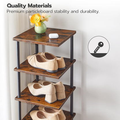 HOOBRO Retro Brown 8-Tier Standing Shoe Rack