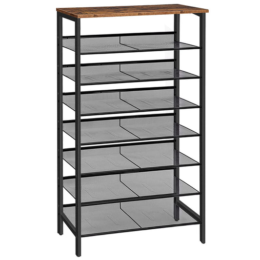 HOOBRO Retro Brown 29.5-inch 8-Layer Large Capacity Shoe Racks