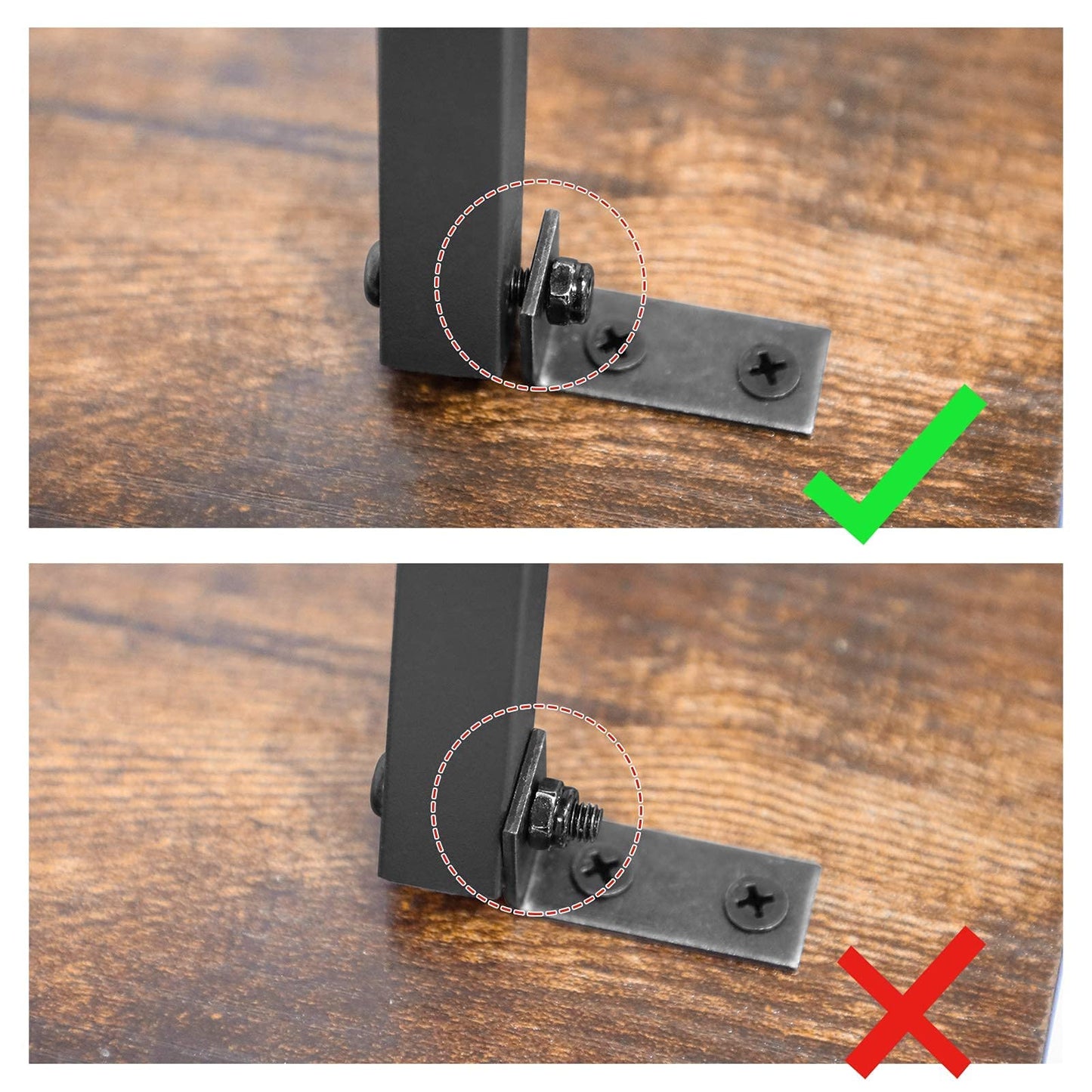 HOOBRO Retro Brown Industrial Style Folding TV Tray Table