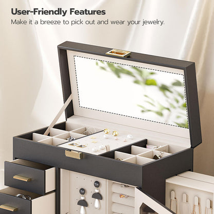 HOOBRO Jewelry Storage Box with Mirror