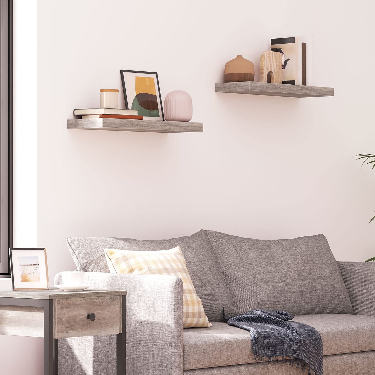 HOOBRO Greige 23.6-inch Floating Shelf with Concealed Bracket /2PICS