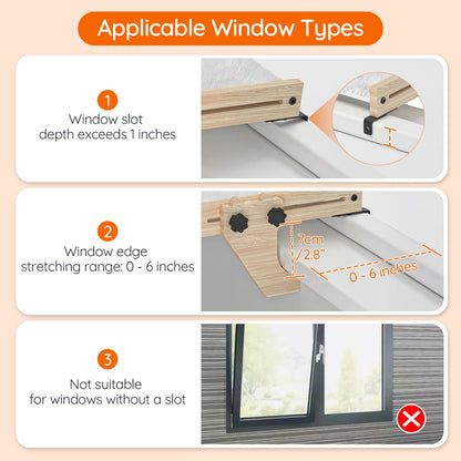 HOOBRO Cat Window Perch & Cat Bed Set of 2 for Window & Floor