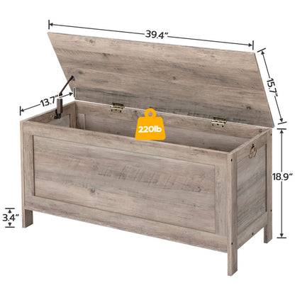 HOOBRO Greige Retro Wood Grain Locker with Safety Hinges