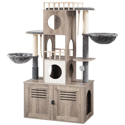 HOOBRO Cat Tree with Litter Box Enclosure