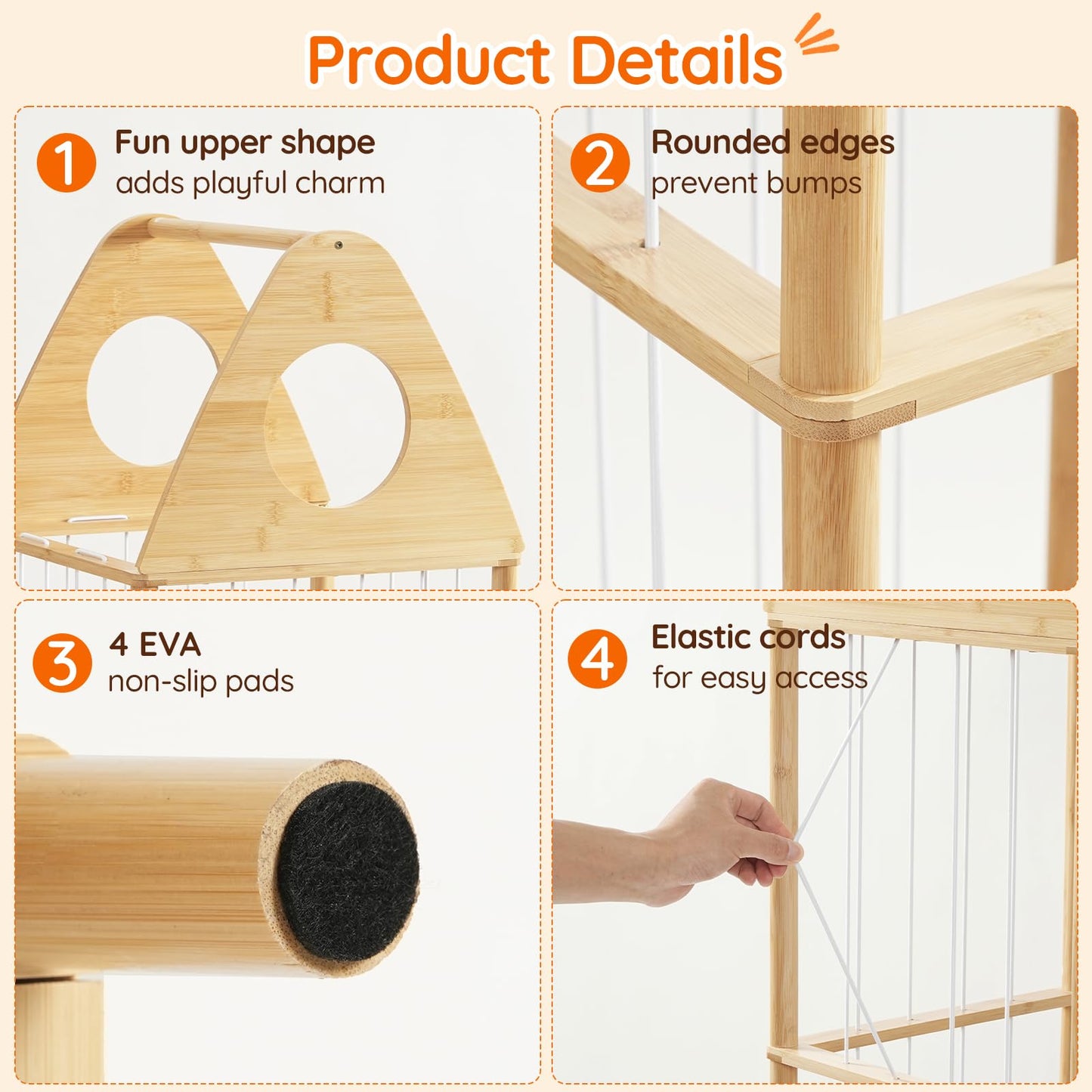 HOOBRO Stuffed Animal Storage, Bamboo Stuffed Animal Organizer with Elastic Cords and Side Bookshelf, Stuffed Animal Holder for Kids' Room, Playroom, Bedroom, Living Room, Nursery, Natural YL67CW01