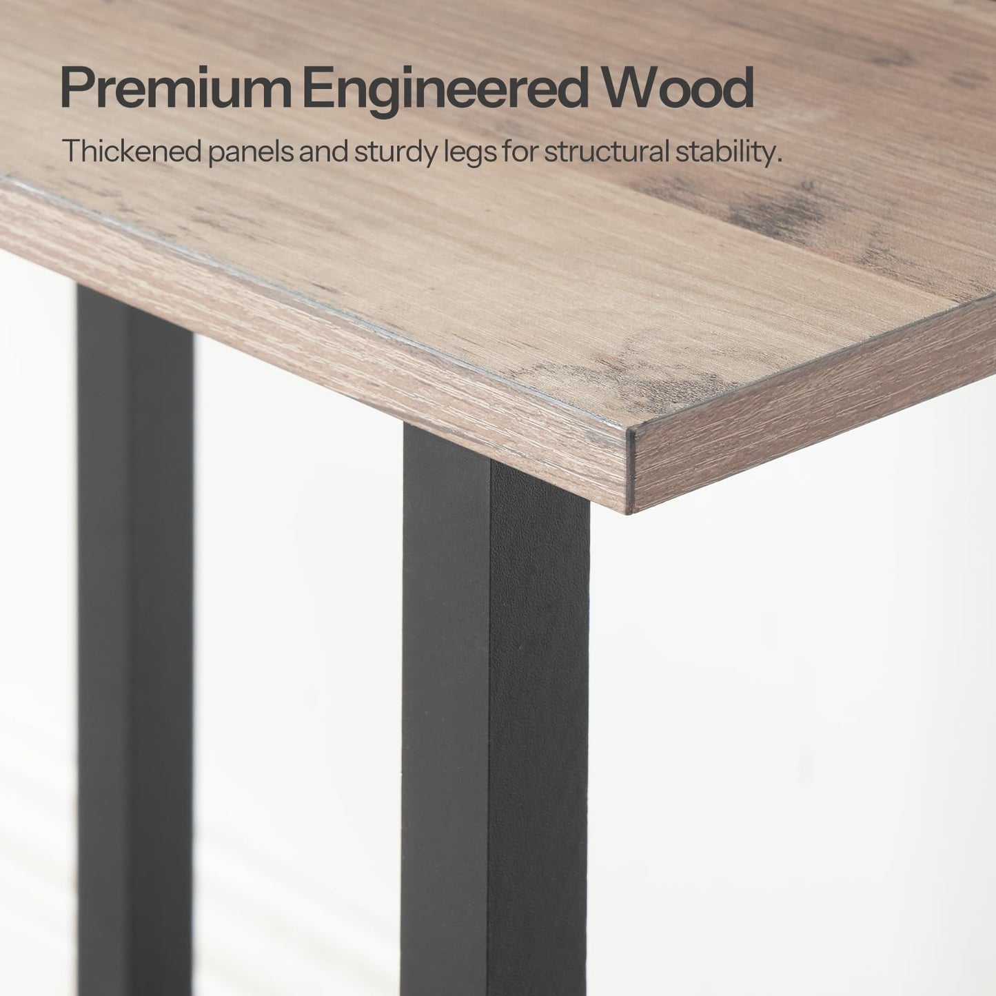 HOOBRO Greige Double-Layer Narrow Side Table with Charging Station & Open Storage