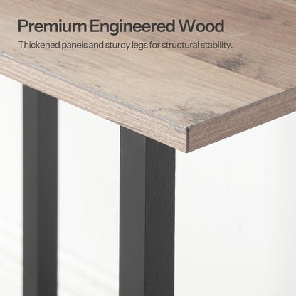 HOOBRO Greige Double-Layer Narrow Side Table with Charging Station & Open Storage