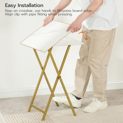 HOOBRO Folding TV Tray Table with Storage Rack / 4PICS