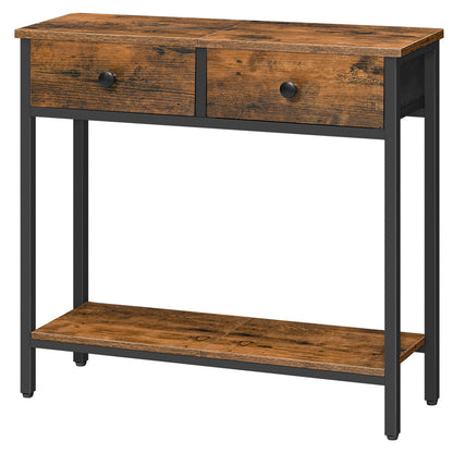 HOOBRO 29.5-inch Narrow Console Table with 2 Fabric Drawers