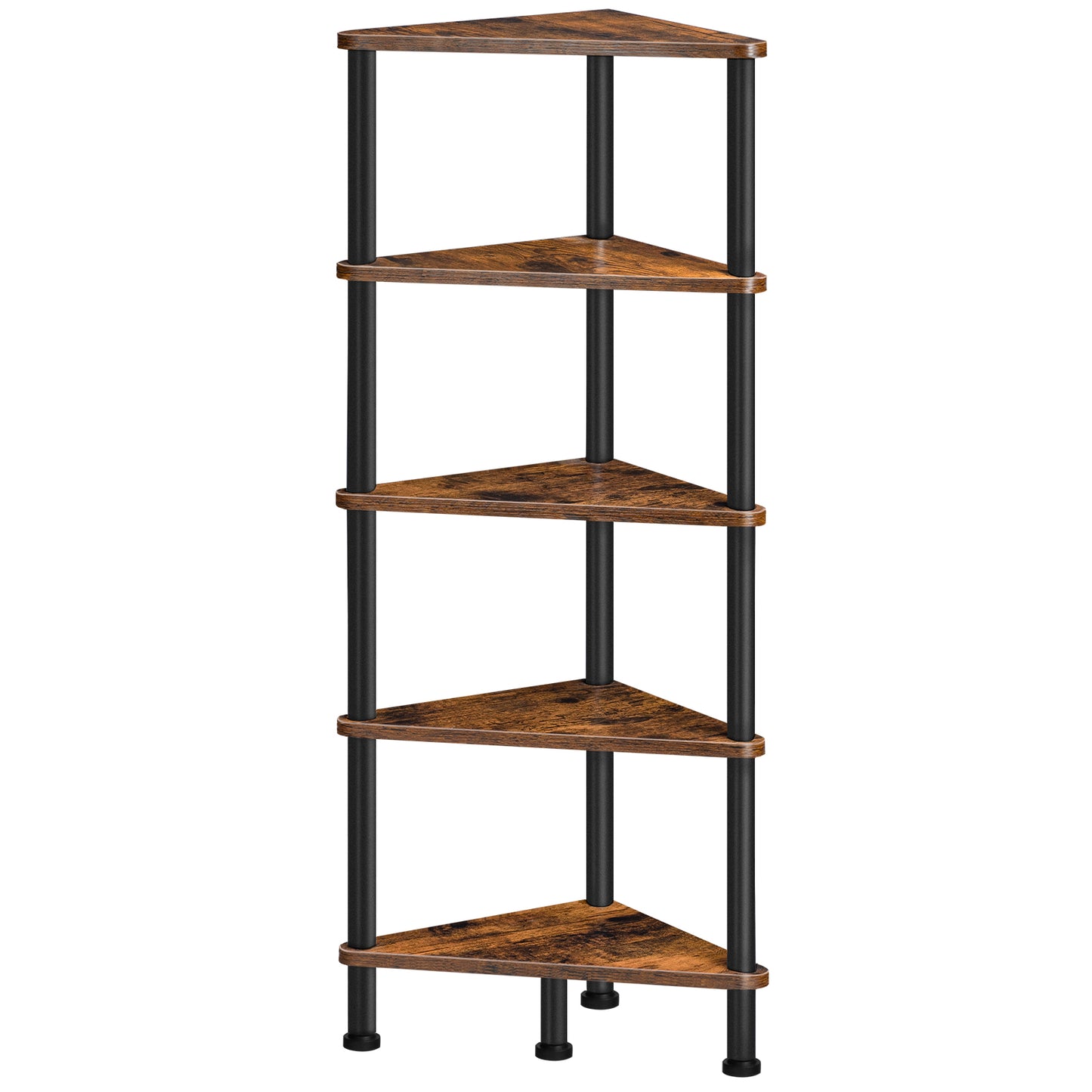 HOOBRO Industrial Style 5-Tier Corner Bookshelf