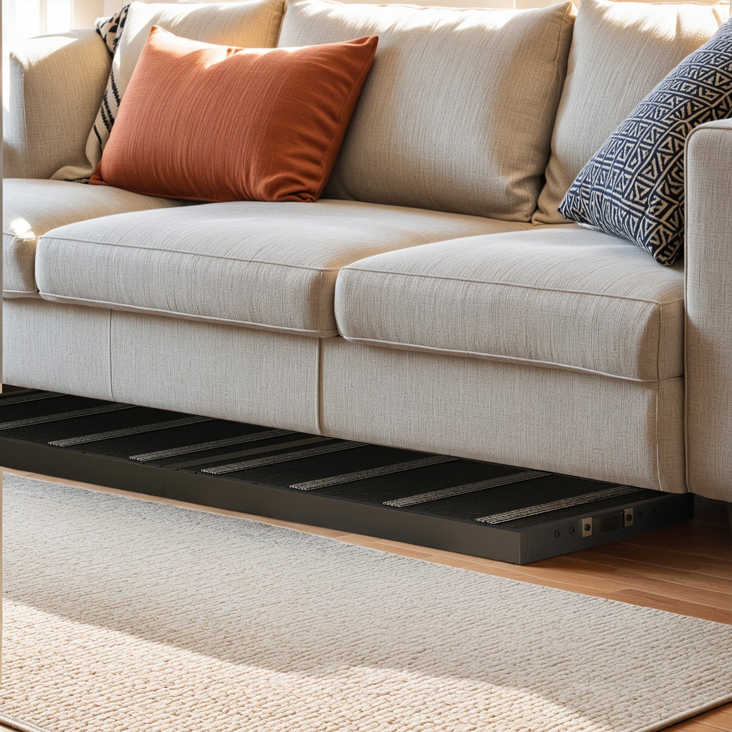 HOOBRO 63-inch L 4-Level Height Adjustable Dog Ramp for Bed