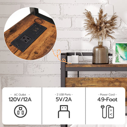 HOOBRO Height-Adjustable Queen Size Headboard with 2 Power Outlets & 4 USB Ports