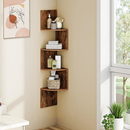 HOOBRO 4-Tier Wall-Mounted Corner Shelf / 2pics