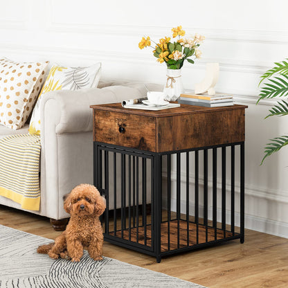 HOOBRO Wooden Dog Crate & Dog Kennel with Drawer