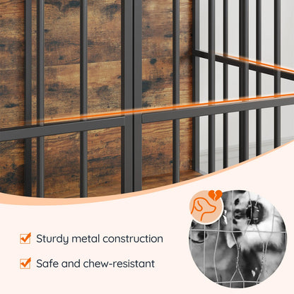 HOOBRO Vintage Brown 46.5-inch Wooden Large Dog Cage with Decorative Side Table