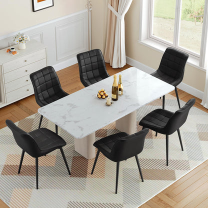HOOBRO Black Modern Faux Leather Upholstered Dining Chair Set /4PICS