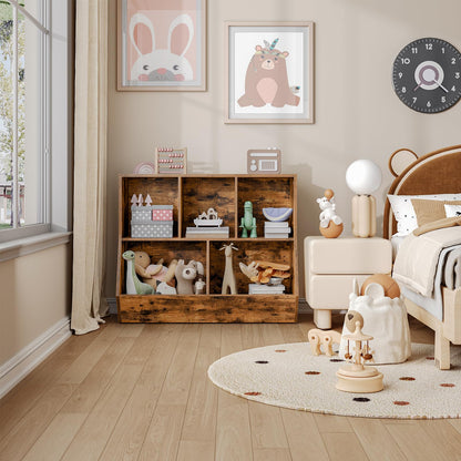 HOOBRO Retro Brown 35.4-inch Children's Bookcases & Standing Shelves