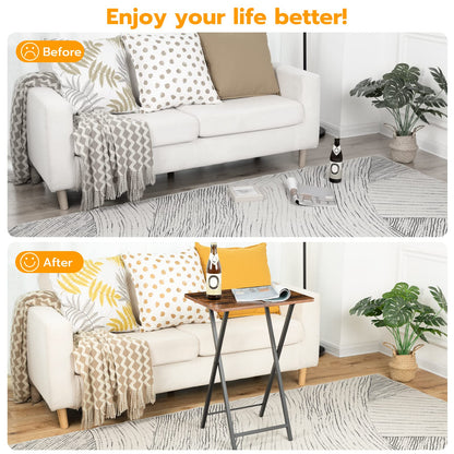 HOOBRO Folding TV Tray Tables for Small Space / 2PICS