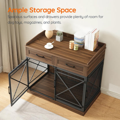 HOOBRO 39.4-inch Wooden Heavy Duty Dog Crate Furniture