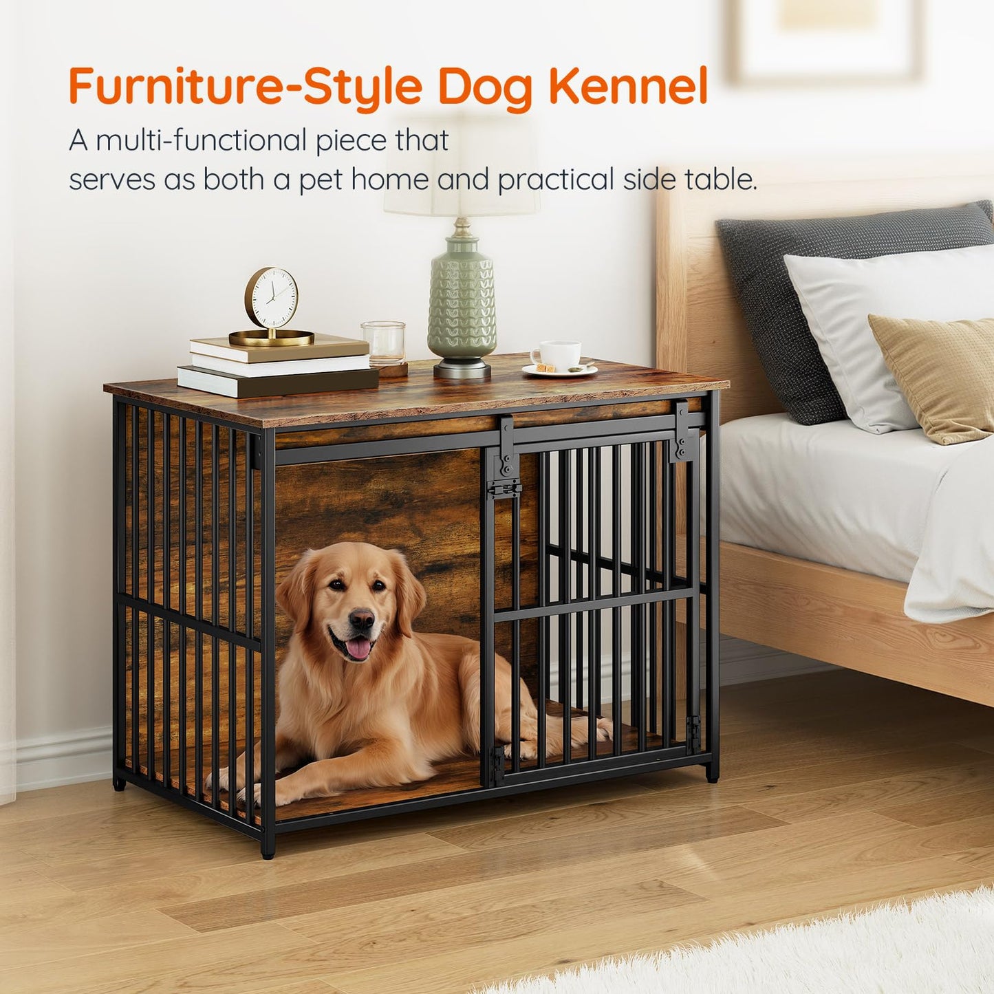 HOOBRO 36.6-inch Dog Crate Furniture & Heavy Duty Dog Kennel