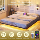 HOOBRO King-Size Suspended Bed Frame with Charging Station & LED Lights
