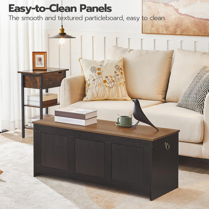 HOOBRO Black 39.3-inch Vintage Wooden Storage Box