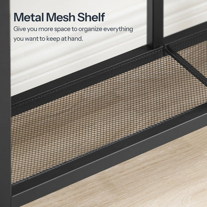 HOOBRO Retro Brown Four-Tier Industrial Style Adjustable Leg Narrow Entryway Table