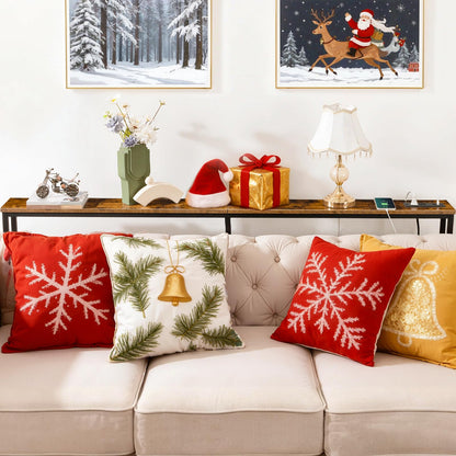 HOOBRO 70.9-inch Narrow Console Table with Charging Station