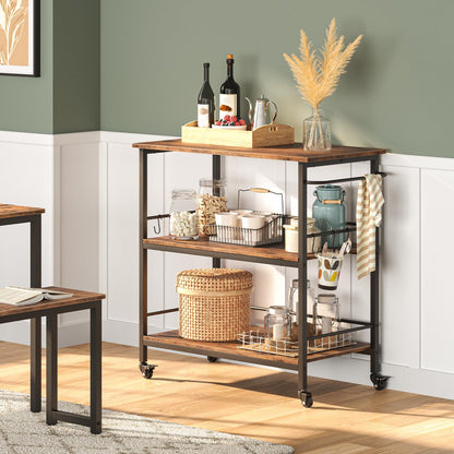 HOOBRO 3-Tier Kitchen Island with Storage