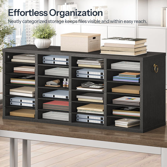 HOOBRO 24-Compartment Office Mailbox File Organizer with Adjustable Shelves