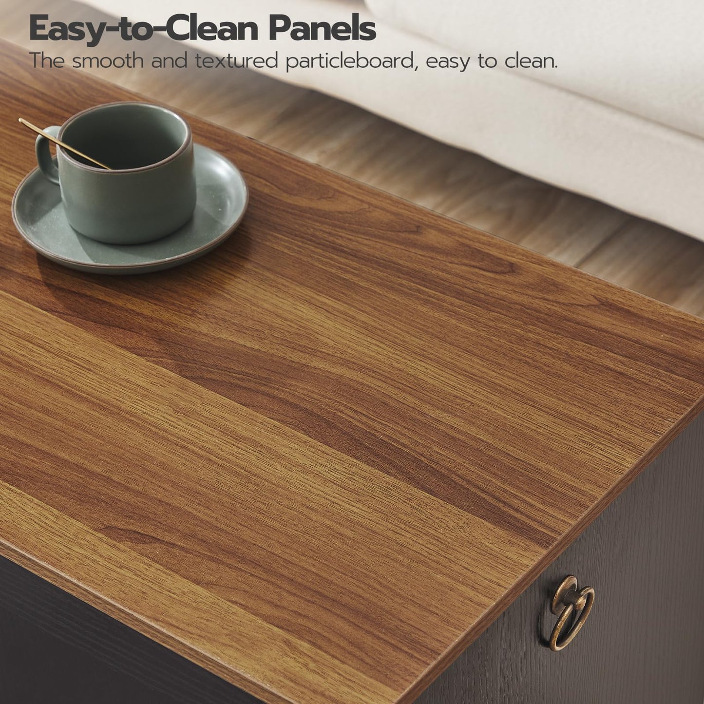 HOOBRO Black 39.3-inch Vintage Wooden Storage Box