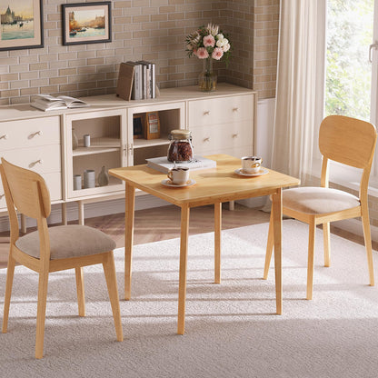 HOOBRO  27.6-inch Natural Bamboo Square Dining Table