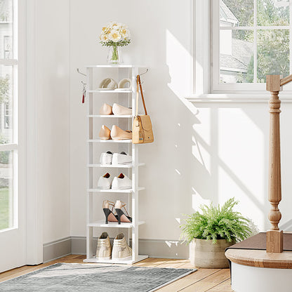 HOOBRO Wooden 8-Tiers Vertical Shoe Rack