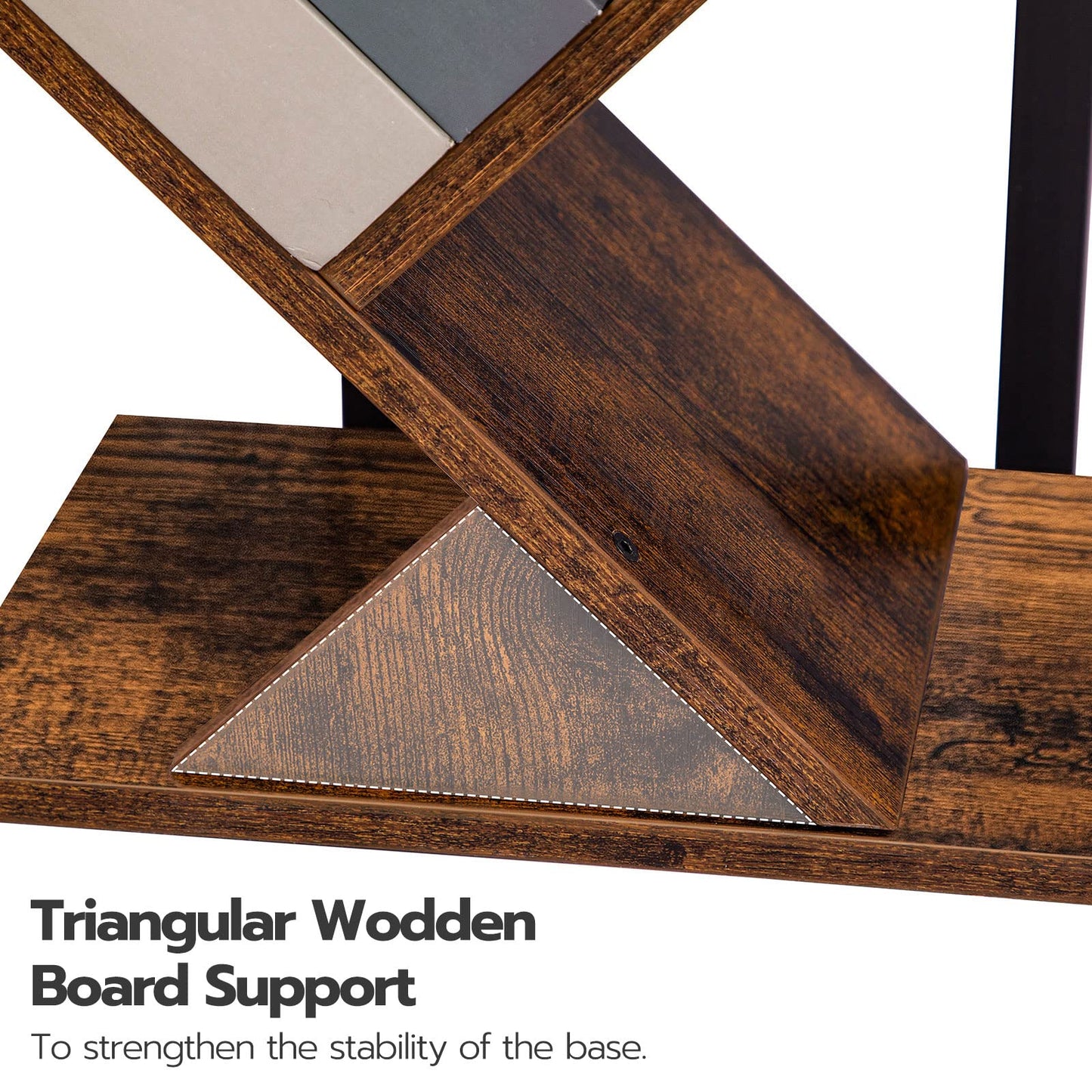 HOOBRO Vintage Brown 9-Tier Floor-Standing Wooden Tree-Shaped Bookshelf