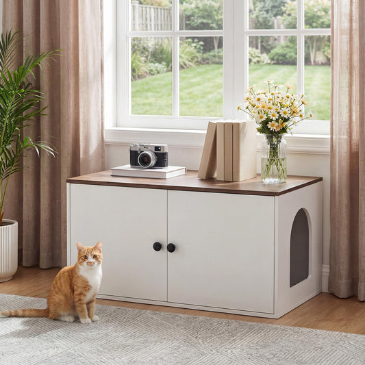 HOOBRO Hidden Cat Litter Box Enclosure with Side Entry