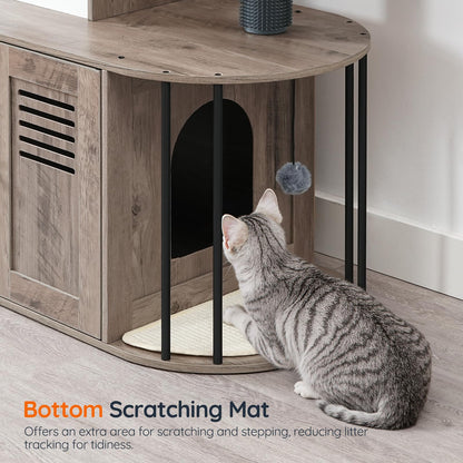 HOOBRO Arched Cat Tree with Hidden Litter Box & Sisal Posts