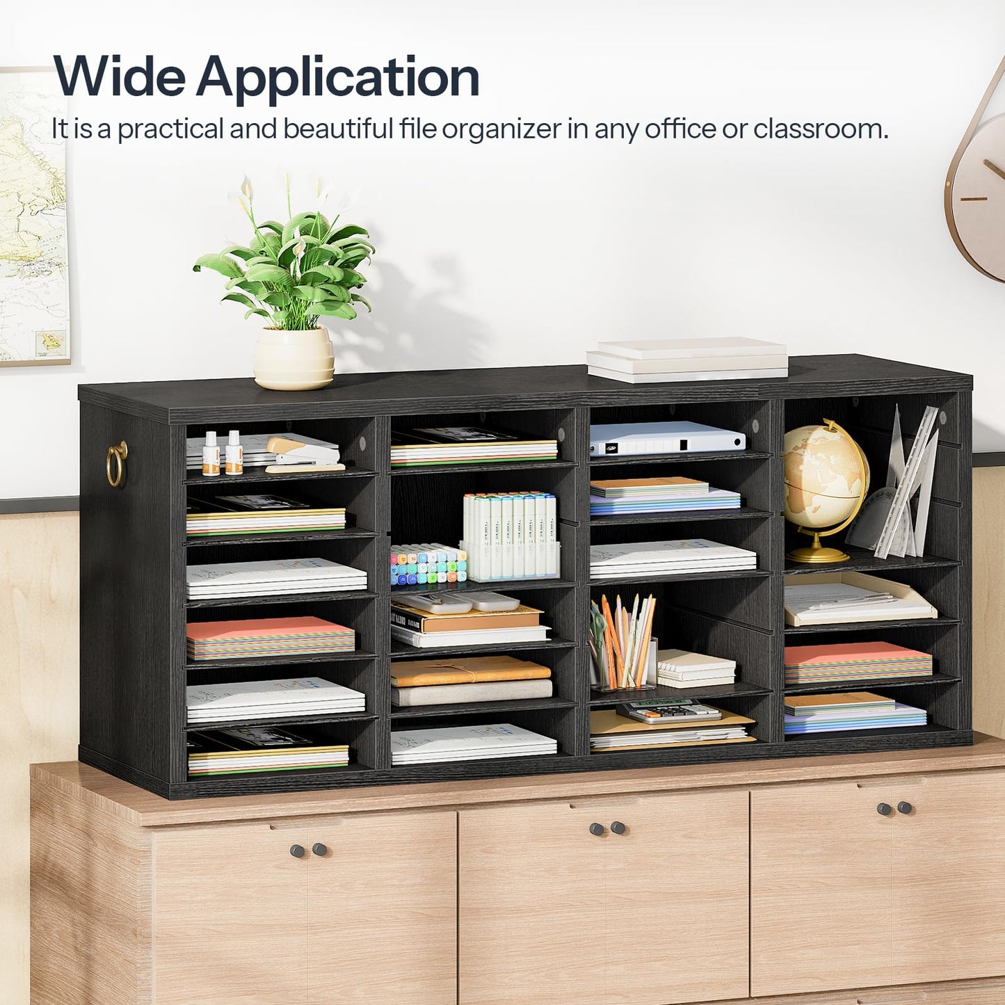 HOOBRO 24-Compartment Office Mailbox File Organizer with Adjustable Shelves