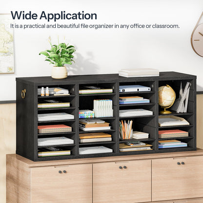 HOOBRO 24-Compartment Office Mailbox File Organizer with Adjustable Shelves