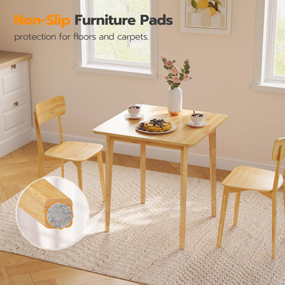 HOOBRO  27.6-inch Natural Bamboo Square Dining Table