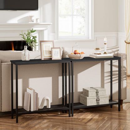 HOOBRO 29.5" Narrow Console Table, Small Entryway Table, 2 Tier Sofa Table