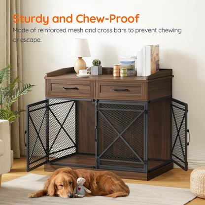 HOOBRO 39.4-inch Wooden Heavy Duty Dog Crate Furniture