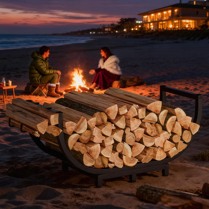 HOOBRO 32.3-inch Firewood Rack for Indoor Outdoor